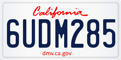 CA license plate 6UDM285