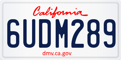 CA license plate 6UDM289