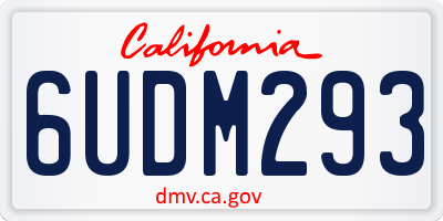 CA license plate 6UDM293