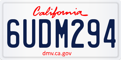 CA license plate 6UDM294