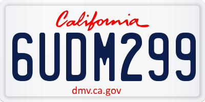 CA license plate 6UDM299