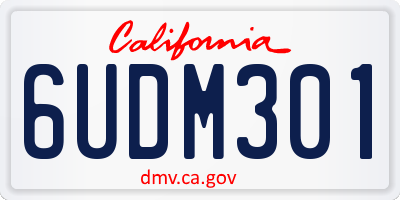 CA license plate 6UDM301