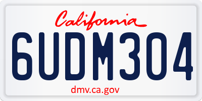 CA license plate 6UDM304