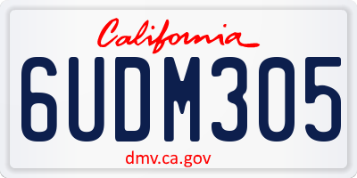 CA license plate 6UDM305