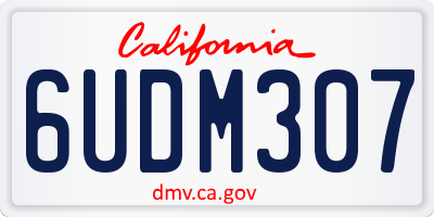 CA license plate 6UDM307