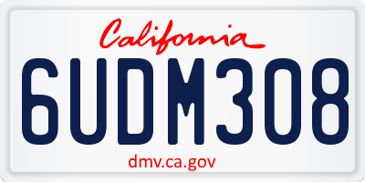 CA license plate 6UDM308