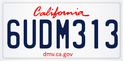 CA license plate 6UDM313