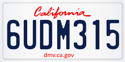 CA license plate 6UDM315