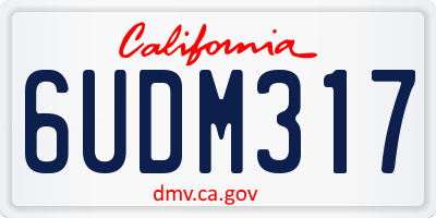 CA license plate 6UDM317