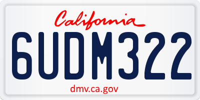 CA license plate 6UDM322