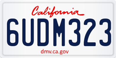 CA license plate 6UDM323