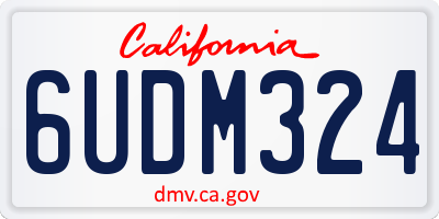 CA license plate 6UDM324