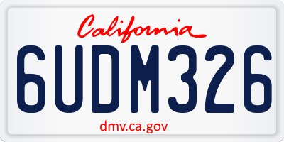 CA license plate 6UDM326