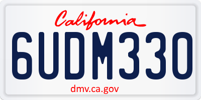 CA license plate 6UDM330