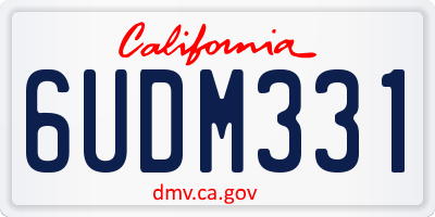 CA license plate 6UDM331