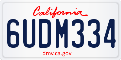 CA license plate 6UDM334