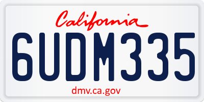 CA license plate 6UDM335