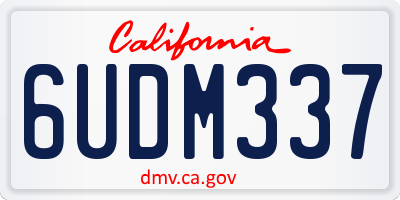 CA license plate 6UDM337