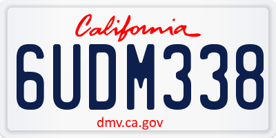 CA license plate 6UDM338