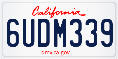 CA license plate 6UDM339