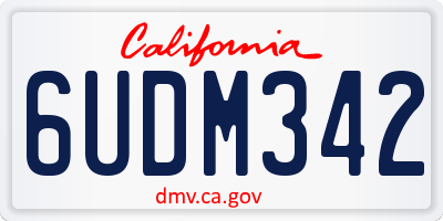CA license plate 6UDM342