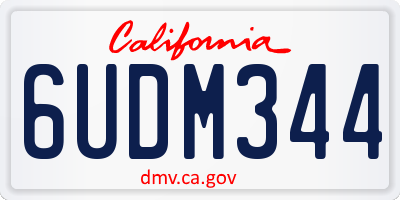 CA license plate 6UDM344