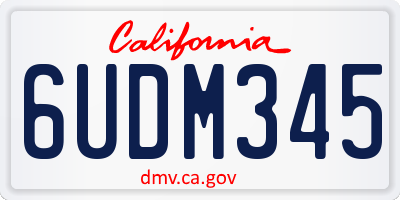 CA license plate 6UDM345