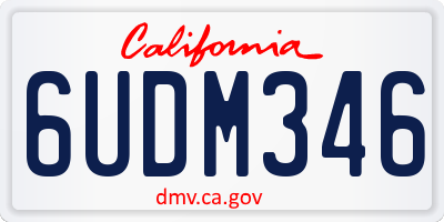 CA license plate 6UDM346