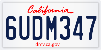 CA license plate 6UDM347
