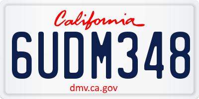 CA license plate 6UDM348