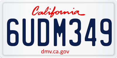 CA license plate 6UDM349