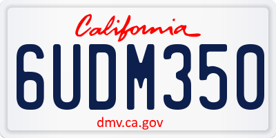 CA license plate 6UDM350
