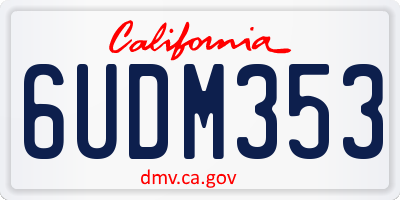 CA license plate 6UDM353