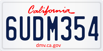 CA license plate 6UDM354