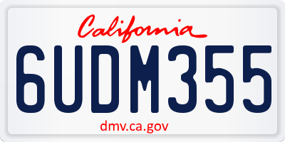 CA license plate 6UDM355