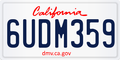 CA license plate 6UDM359