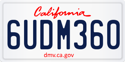 CA license plate 6UDM360