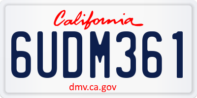 CA license plate 6UDM361