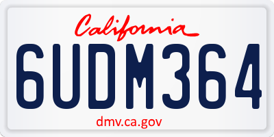CA license plate 6UDM364