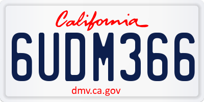 CA license plate 6UDM366
