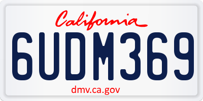 CA license plate 6UDM369