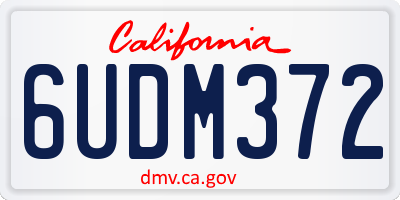 CA license plate 6UDM372