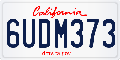 CA license plate 6UDM373
