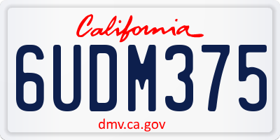 CA license plate 6UDM375