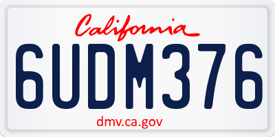 CA license plate 6UDM376