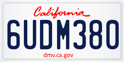 CA license plate 6UDM380
