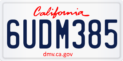 CA license plate 6UDM385