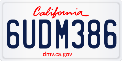 CA license plate 6UDM386