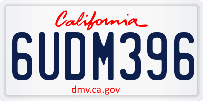CA license plate 6UDM396