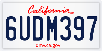 CA license plate 6UDM397